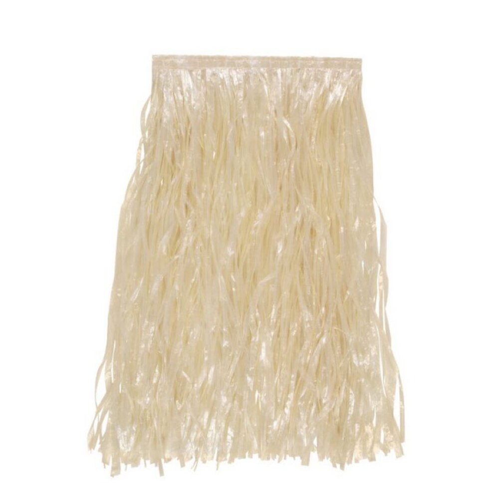 Adult Natural Colored Grass Skirt Hula Luau Costume Plus  Lei and Wristlets